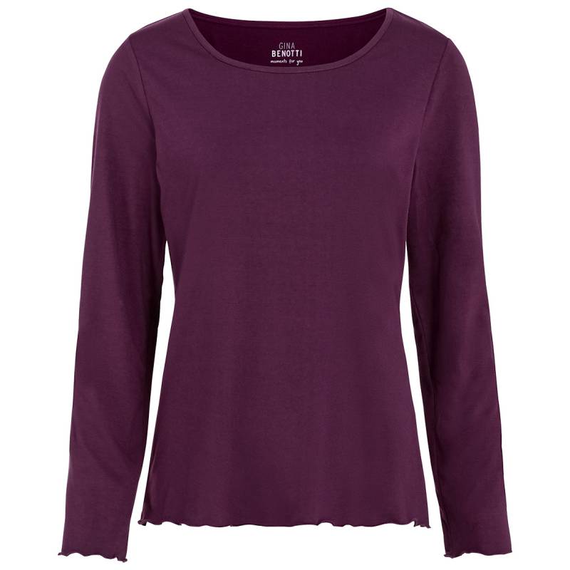 Damen Loungewear-Langarmshirt in Unifarben von Gina Benotti