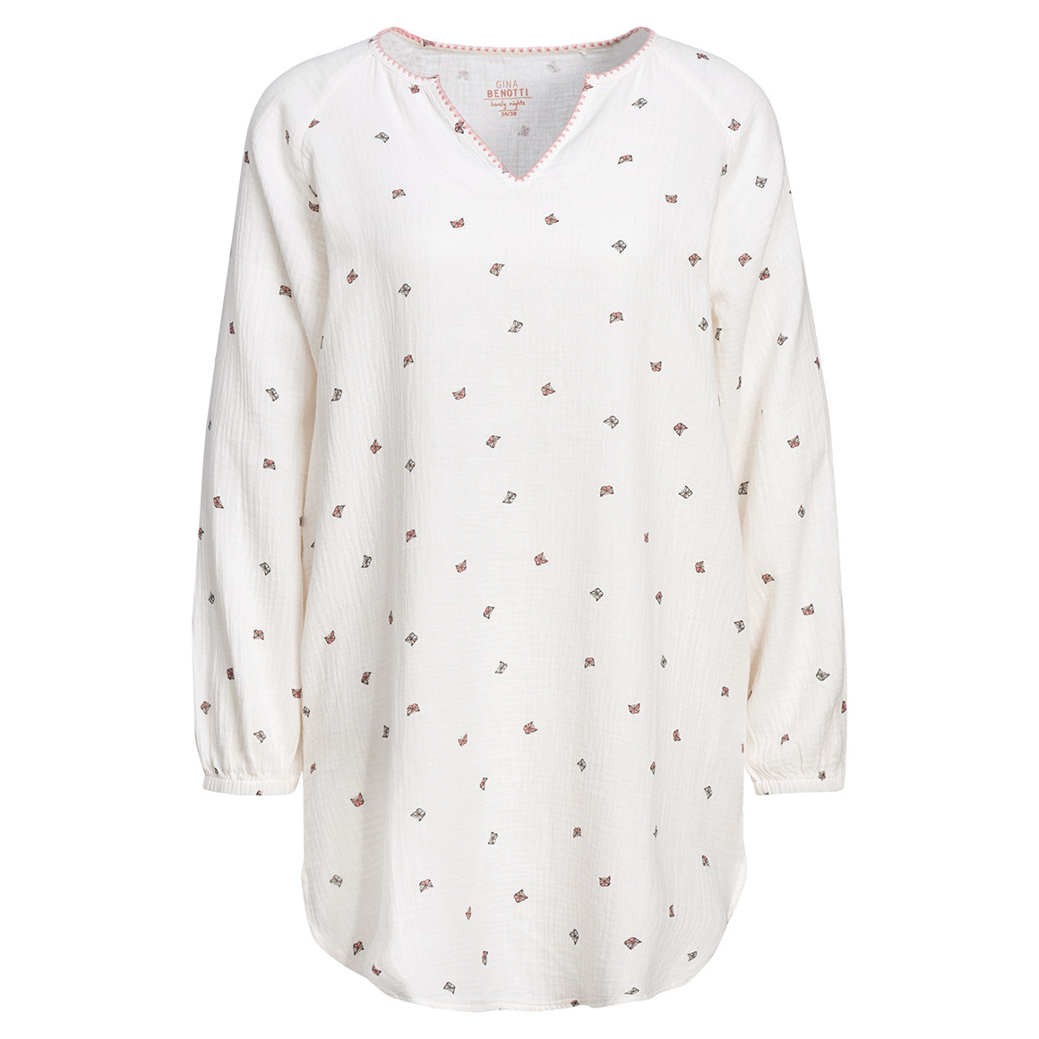 Damen Musselin-Nachthemd mit Allover-Print Damen Musselin-Nachthemd mit Allover-Print von Gina Benotti