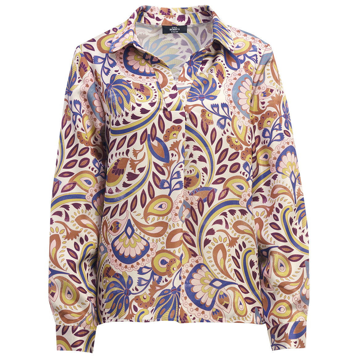 Damen Satinbluse mit Hemdkragen von Gina Benotti