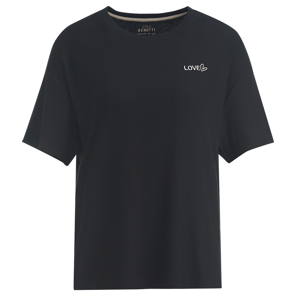 Damen Schlafshirt mit Rippstruktur Damen Schlafshirt mit Rippstruktur von Gina Benotti