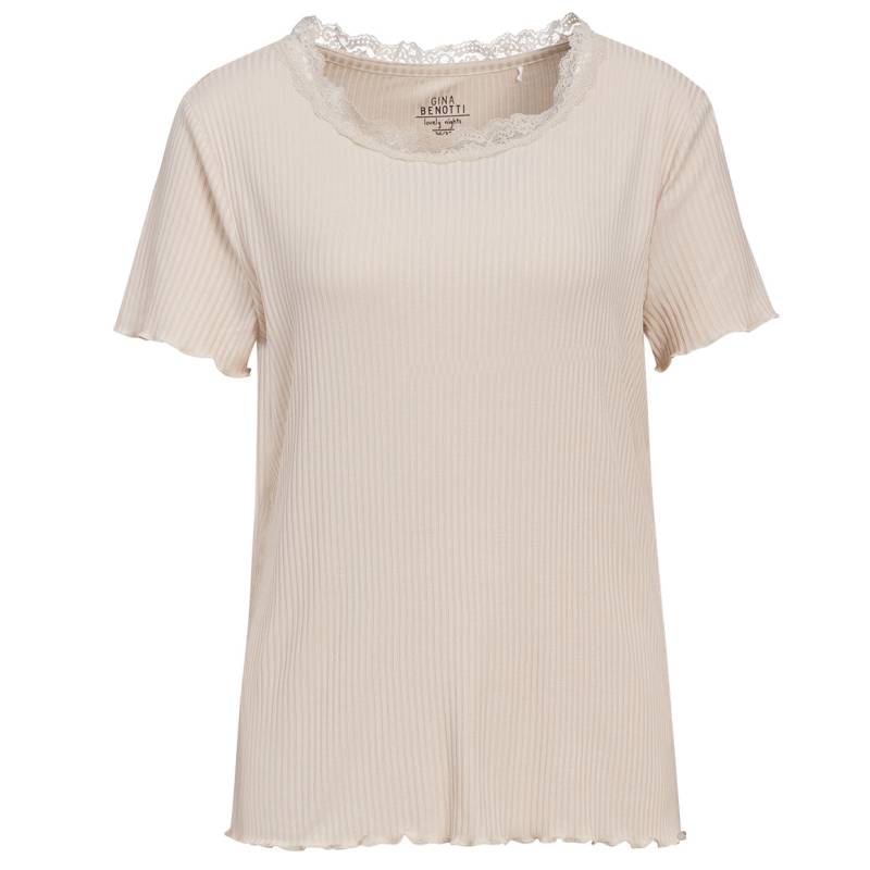 Damen Schlafshirt mit Rippstruktur Damen Schlafshirt mit Rippstruktur von Gina Benotti
