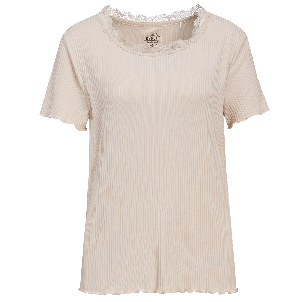 Damen Schlafshirt mit Rippstruktur Damen Schlafshirt mit Rippstruktur von Gina Benotti