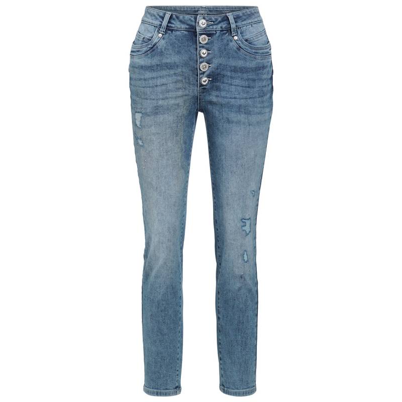 Damen Slim-Jeans mit offener Knopfleiste Damen Slim-Jeans mit offener Knopfleiste von Gina Benotti