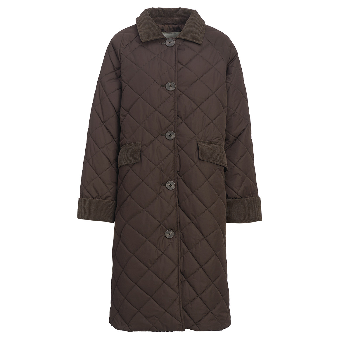 Damen Steppmantel mit Corddetails von Gina Benotti