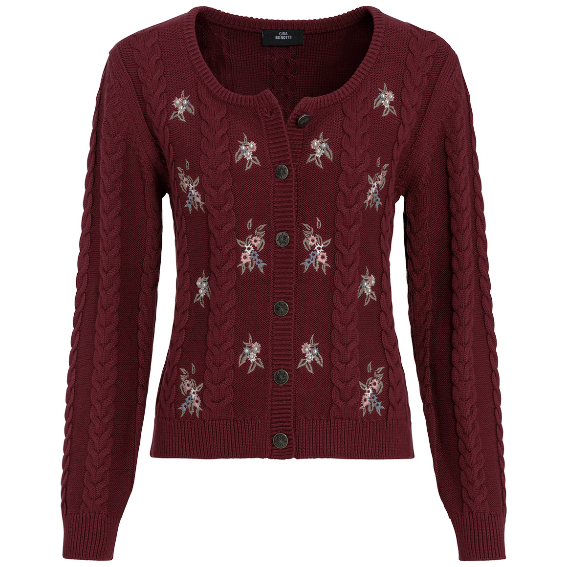 Damen Strickjacke mit Stickereien von Gina Benotti