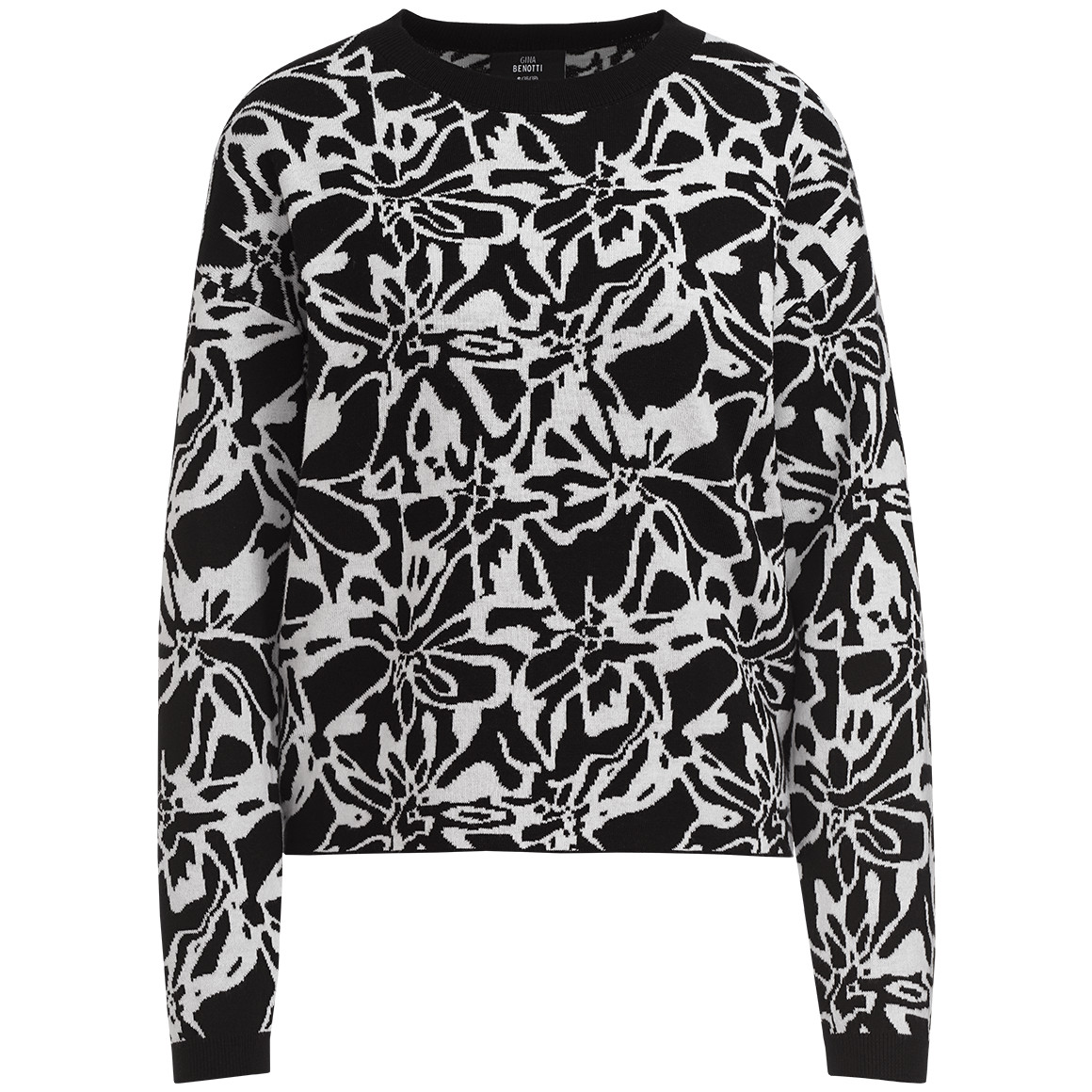 Damen Strickpullover mit Blumen-Muster Damen Strickpullover mit Blumen-Muster von Gina Benotti