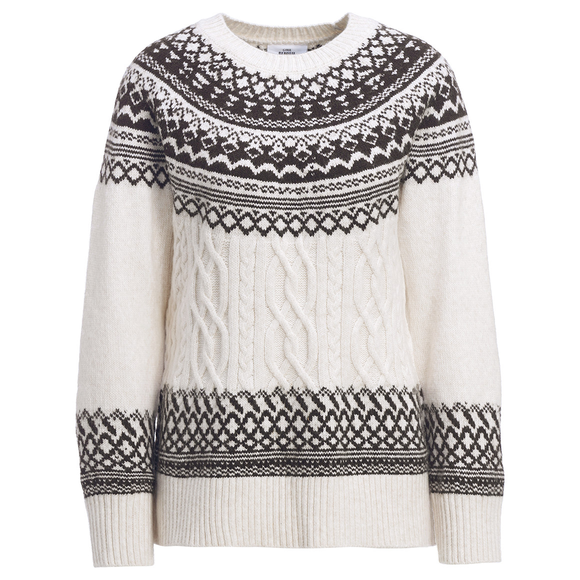 Damen Strickpullover mit Norweger-Muster von Gina Benotti