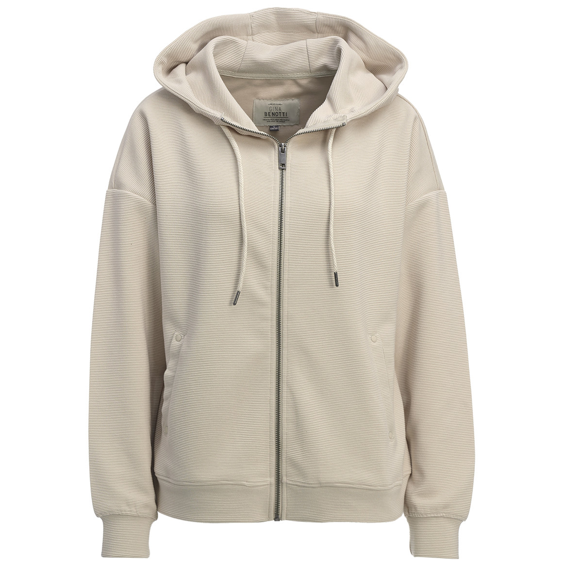 Damen Sweatjacke mit Rippstruktur Damen Sweatjacke mit Rippstruktur von Gina Benotti