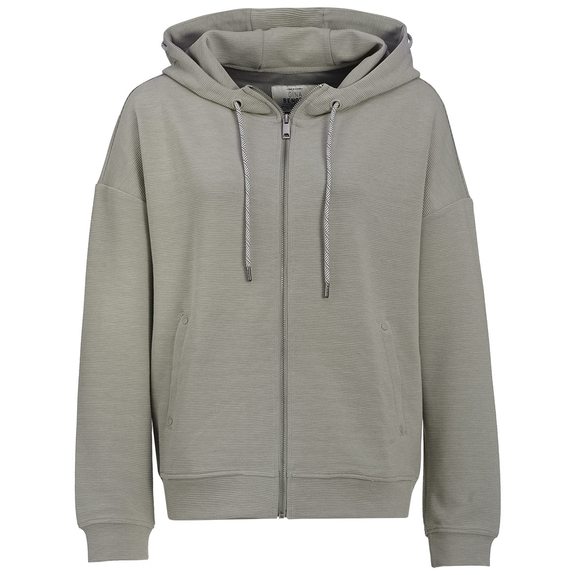 Damen Sweatjacke mit Rippstruktur Damen Sweatjacke mit Rippstruktur von Gina Benotti