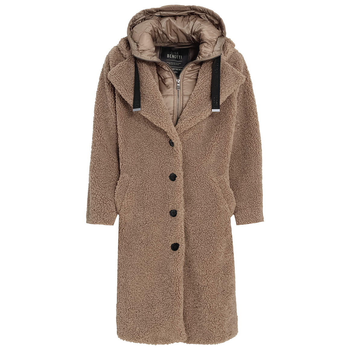 Damen Teddymantel mit Steppeinsatz Damen Teddymantel mit Steppeinsatz von Gina Benotti