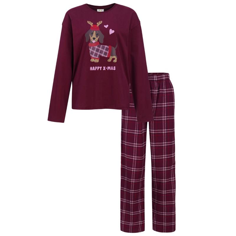 Damen Weihnachtsschlafanzug mit Dackel-Print Damen Weihnachtsschlafanzug mit Dackel-Print von Gina Benotti