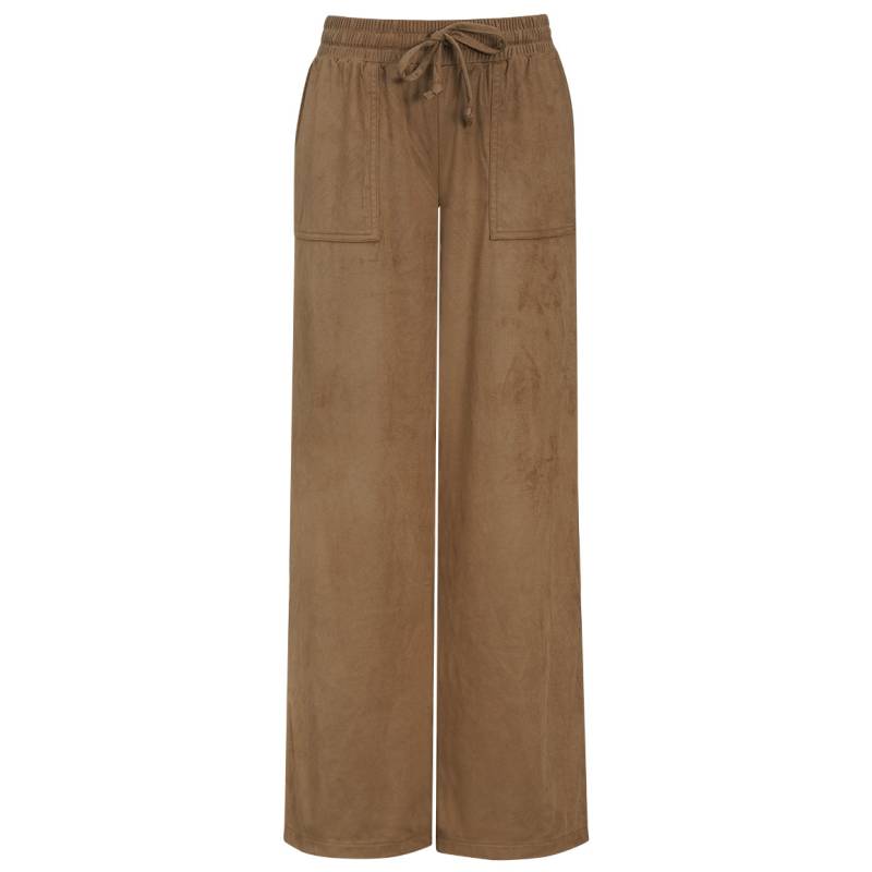 Damen Wide-Leg-Hose in Veloursleder-Optik von Gina Benotti