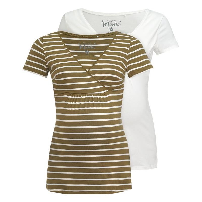 2 Damen Umstands-T-Shirts mit Stillfunktion von Gina