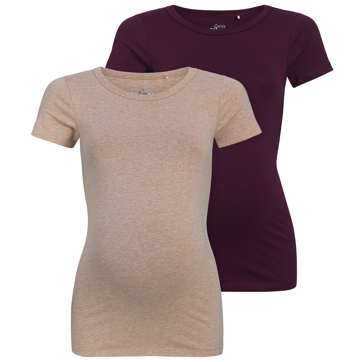 2 Umstands-T-Shirts im Basic-Look von Gina