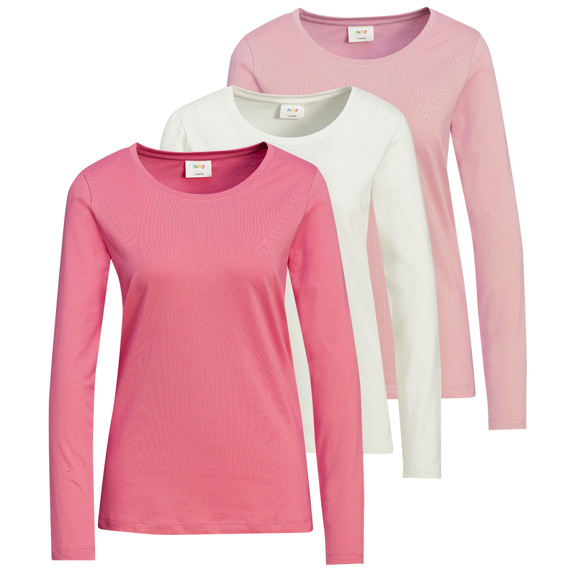 3 Damen Langarmshirts in Unifarben 3 Damen Langarmshirts in Unifarben von Gina