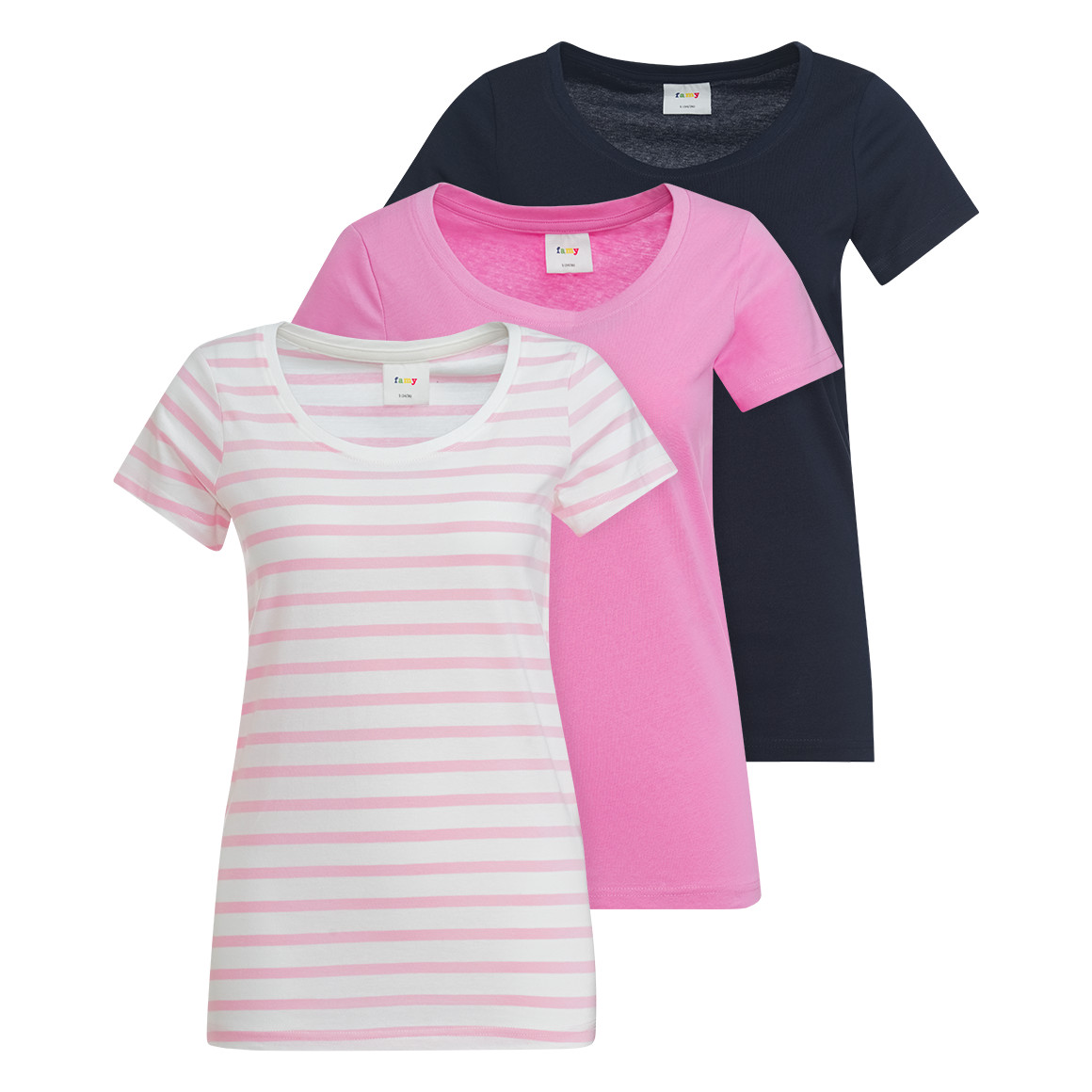 3 Damen T-Shirts im Basic-Look von Gina