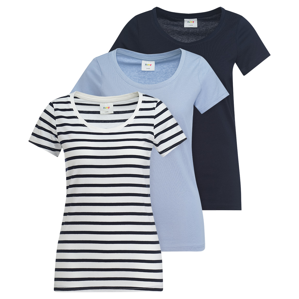 3 Damen T-Shirts im Basic-Look von Gina