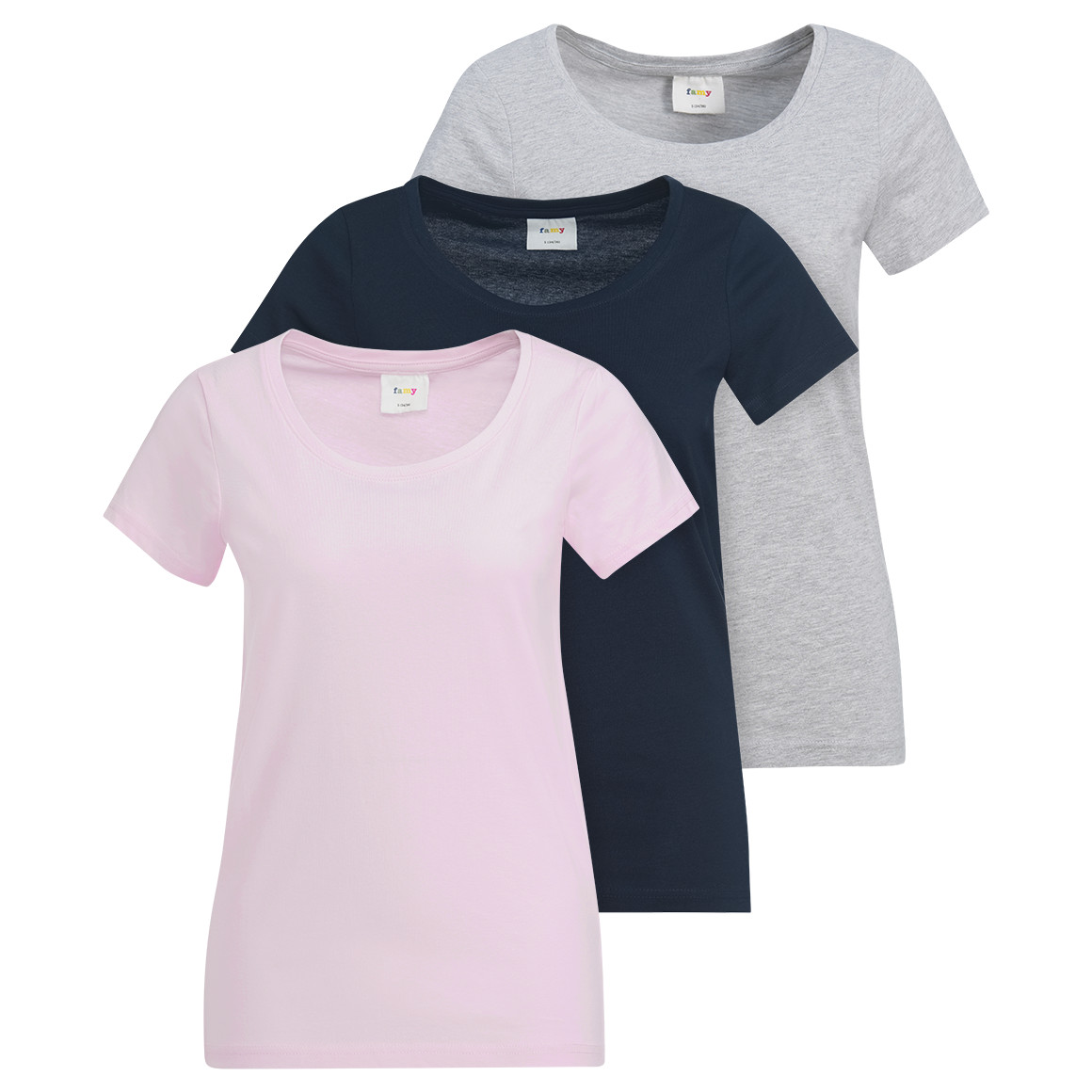 3 Damen T-Shirts im Basic-Look von Gina
