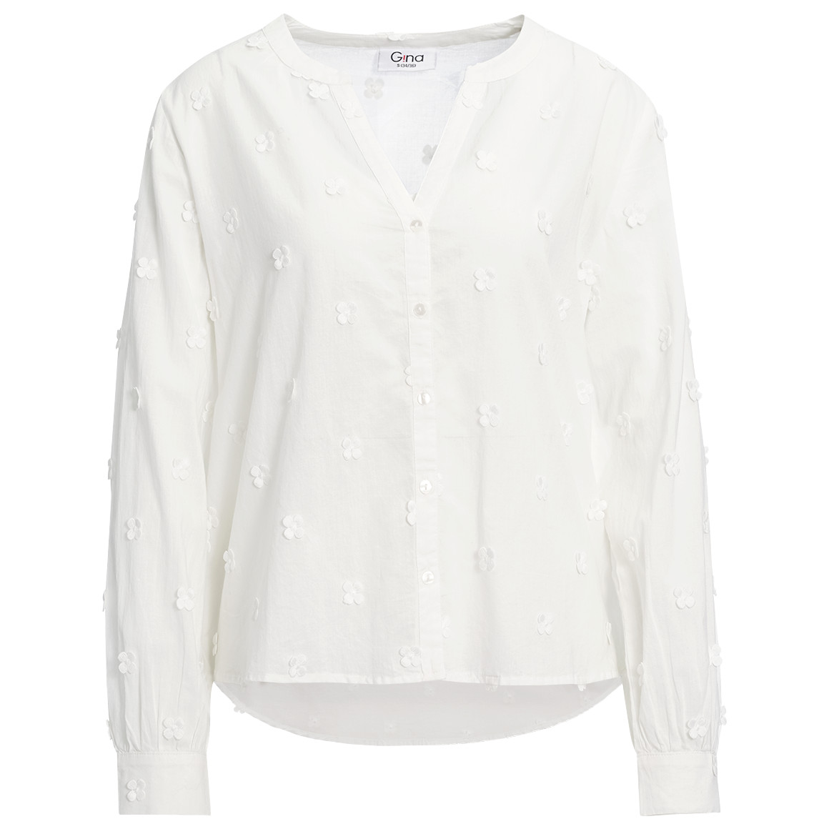 Damen Bluse mit Blumen-Applikationen von Gina