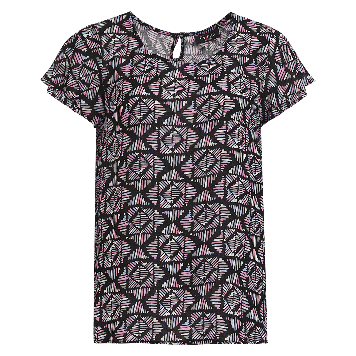 Damen Bluse mit Palmen-Allover von Gina