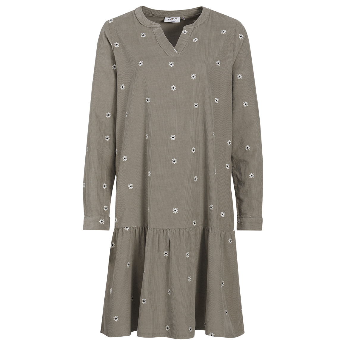 Damen Cord-Kleid mit Stickereien Damen Cord-Kleid mit Stickereien von Gina