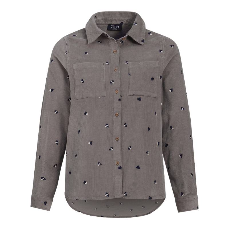 Damen Cordbluse mit floraler Stickerei Damen Cordbluse mit floraler Stickerei von Gina