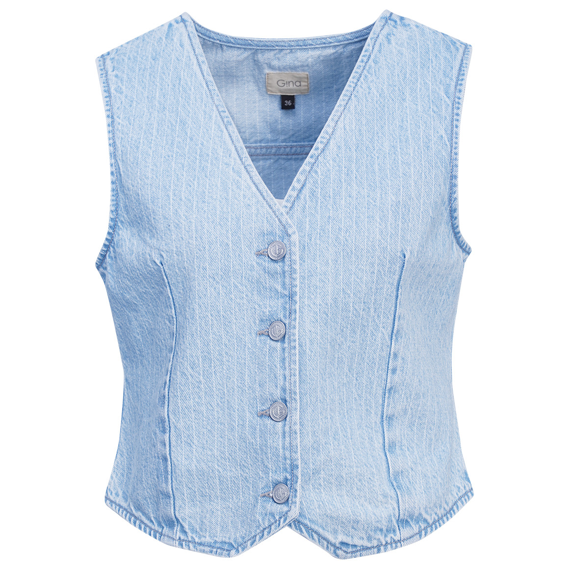 Damen Jeansweste mit Knopfleiste Damen Jeansweste mit Knopfleiste von Gina
