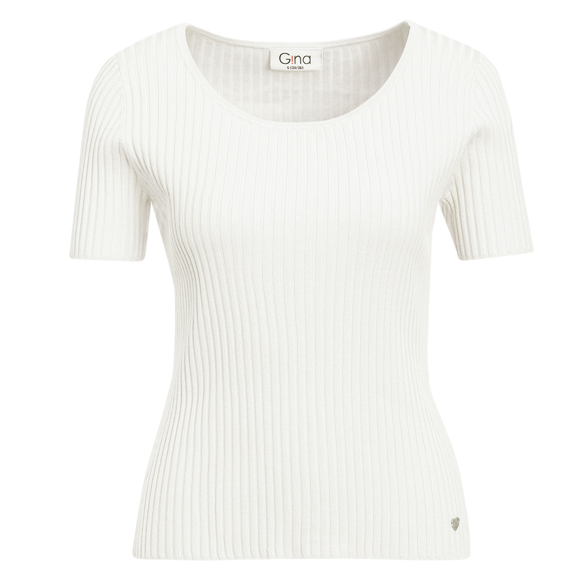 Damen Kurzarm-Strickpullover mit Rippstruktur von Gina