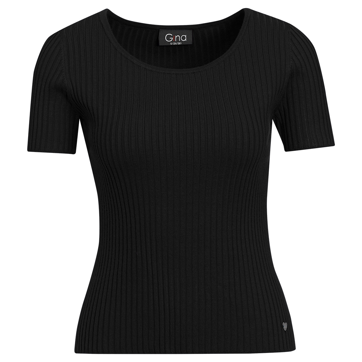Damen Kurzarm-Strickpullover mit Rippstruktur von Gina