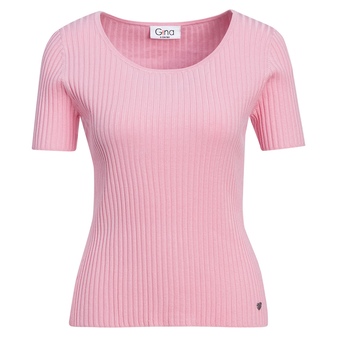 Damen Kurzarm-Strickpullover mit Rippstruktur von Gina