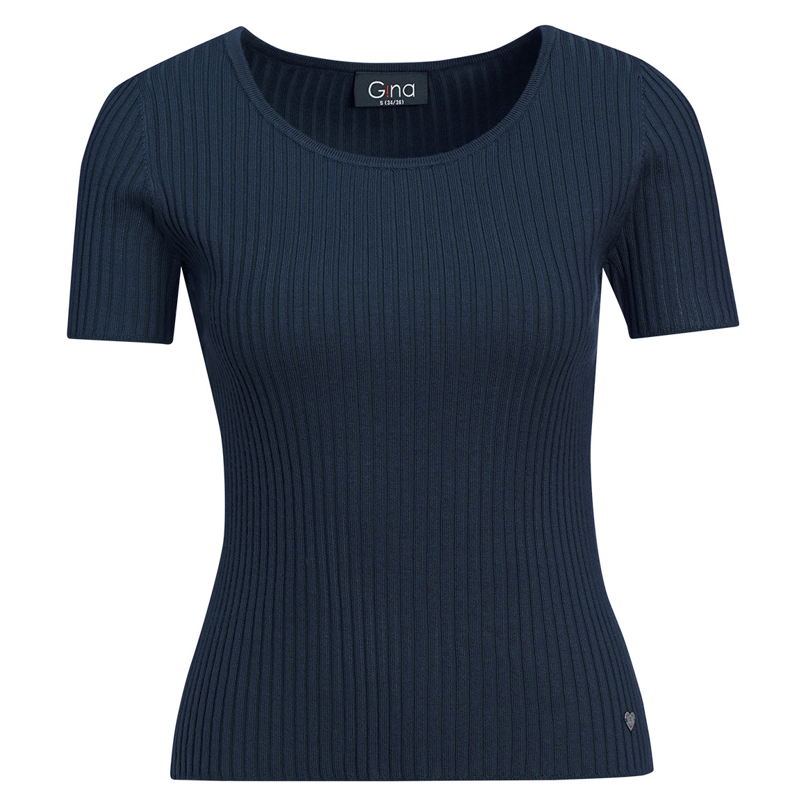 Damen Kurzarm-Strickpullover mit Rippstruktur von Gina