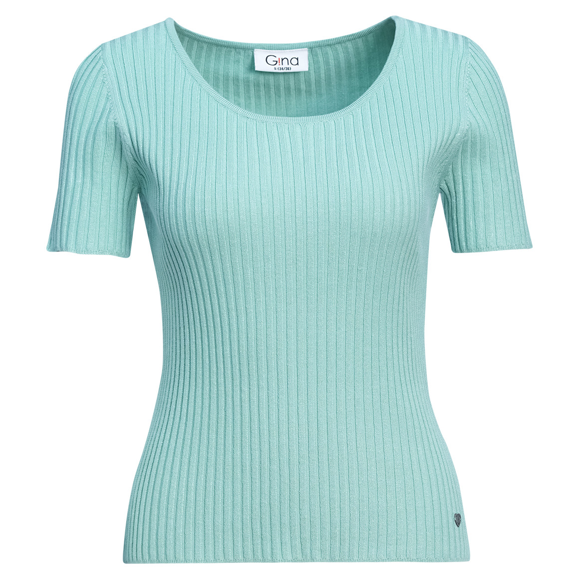 Damen Kurzarm-Strickpullover mit Rippstruktur von Gina