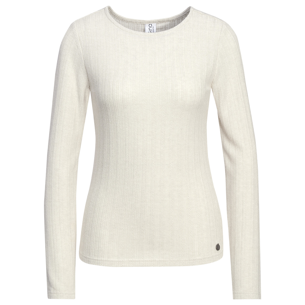 Damen Langarmshirt mit Strukturstreifen von Gina