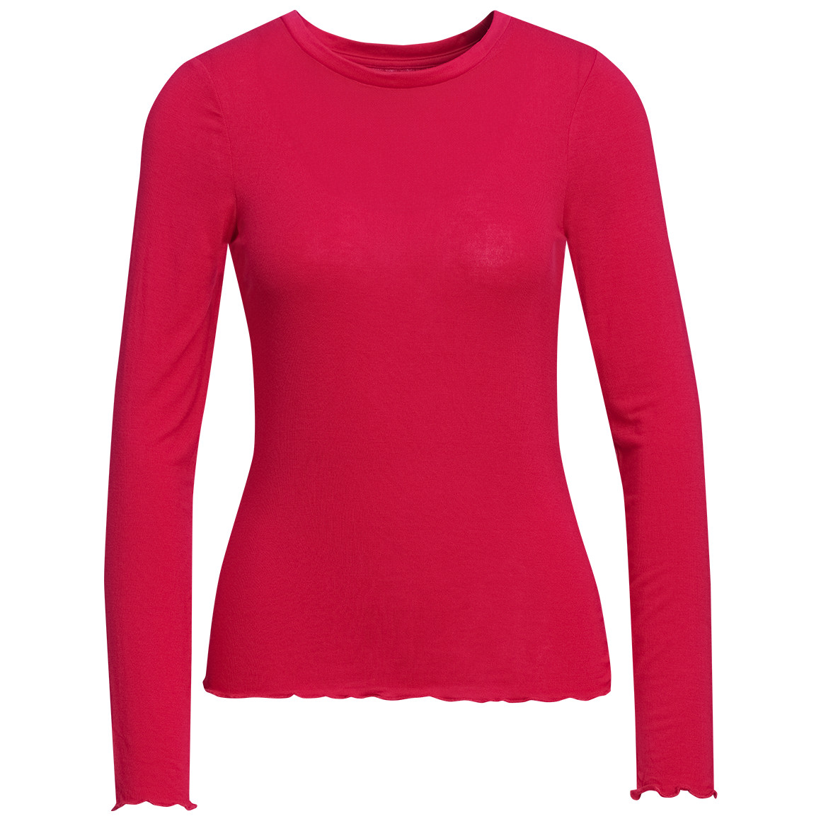 Damen Langarmshirt mit Wellenbündchen Damen Langarmshirt mit Wellenbündchen von Gina
