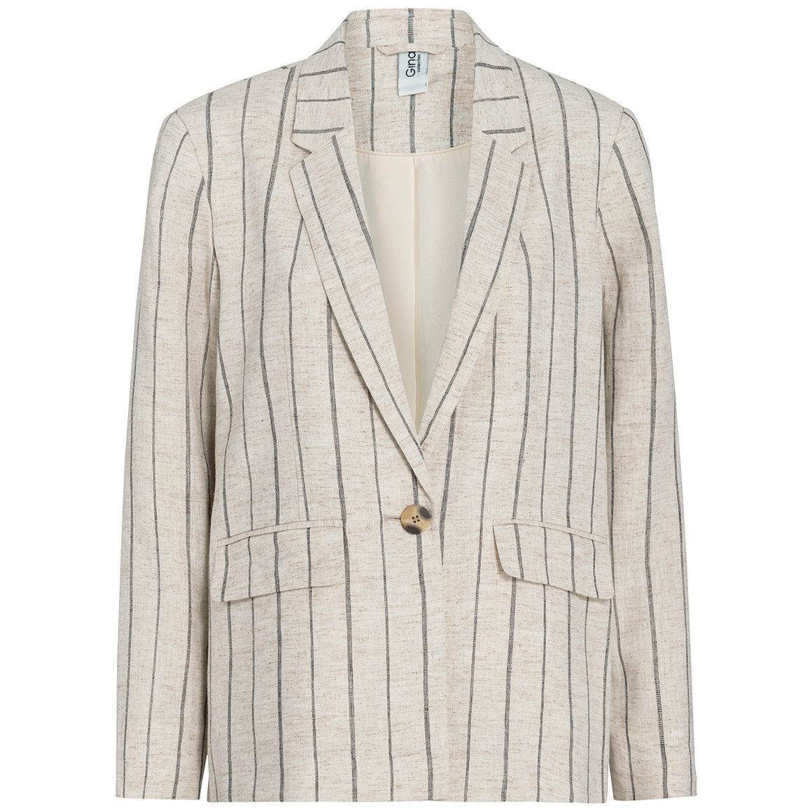 Damen Leinen-Blazer mit Streifenmuster von Gina