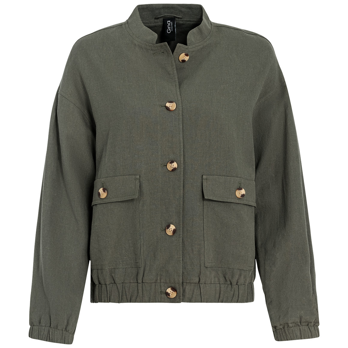 Damen Leinen-Blouson in Unifarben von Gina