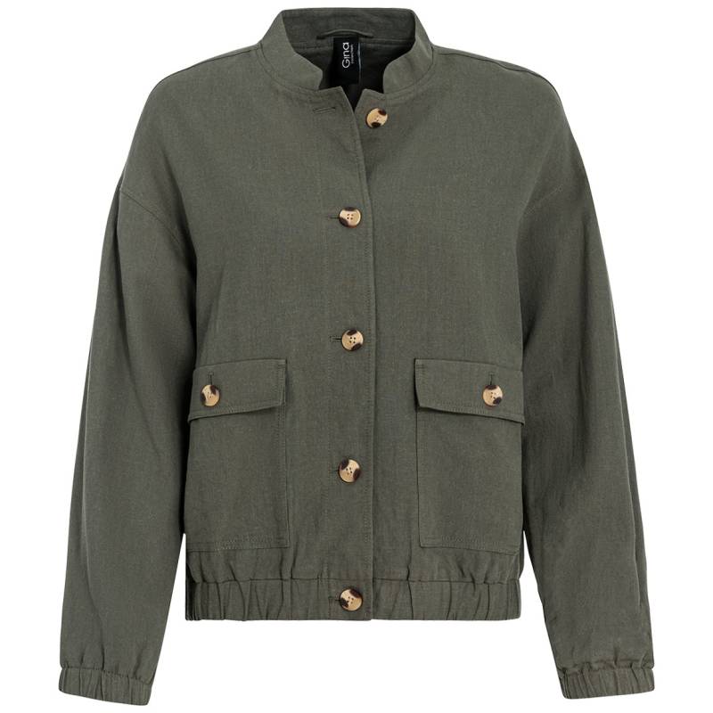 Damen Leinen-Blouson in Unifarben von Gina