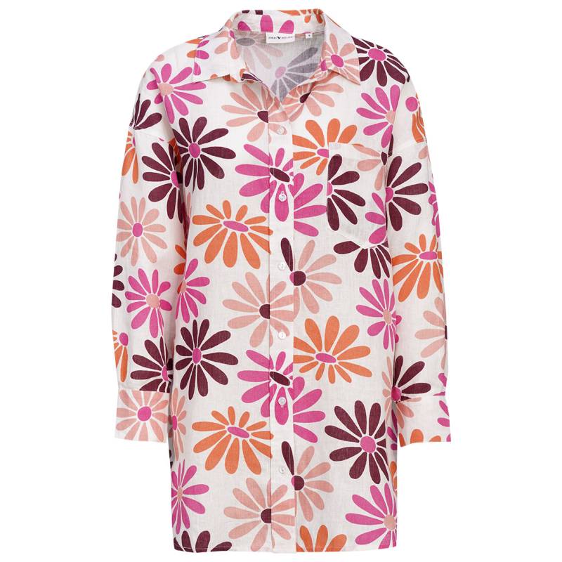 Damen Leinen-Bluse mit Blumen-Print von Gina