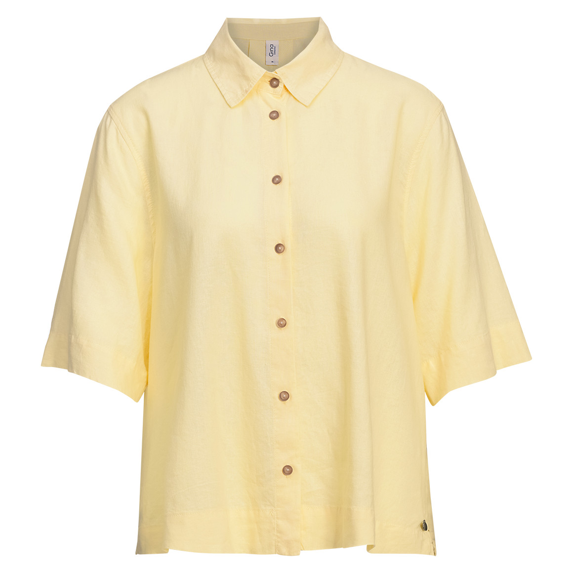 Damen Leinen-Bluse mit Hemdkragen von Gina