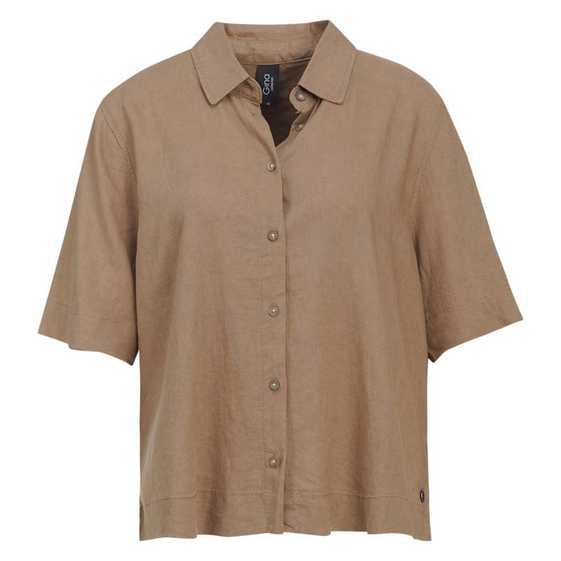 Damen Leinen-Bluse mit Hemdkragen von Gina