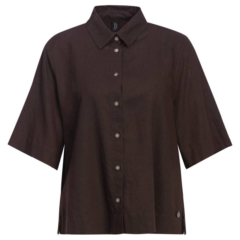 Damen Leinen-Bluse mit Hemdkragen von Gina