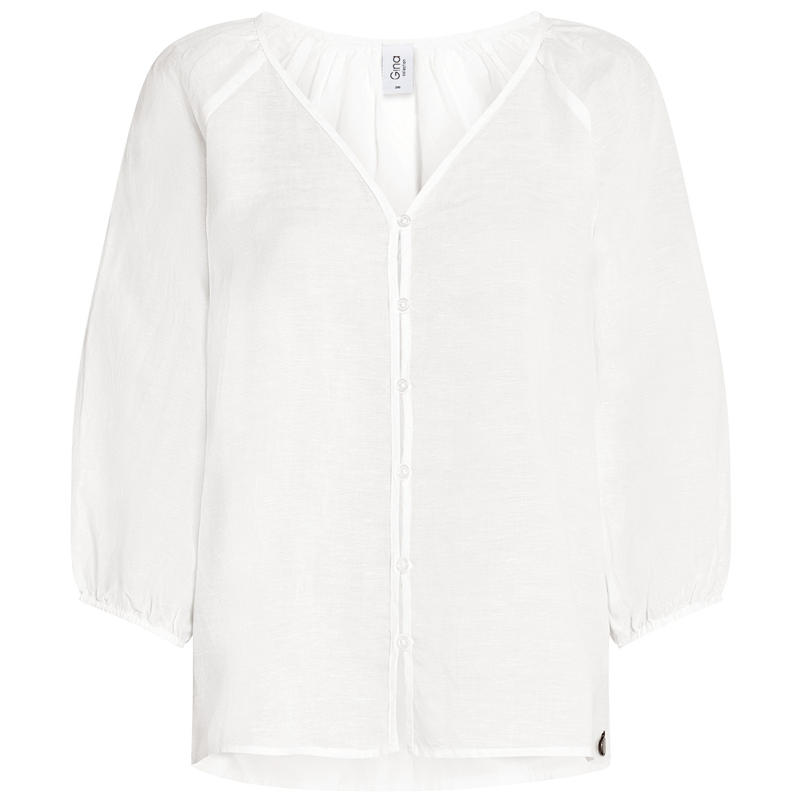 Damen Leinen-Bluse mit Knopfleiste Damen Leinen-Bluse mit Knopfleiste von Gina