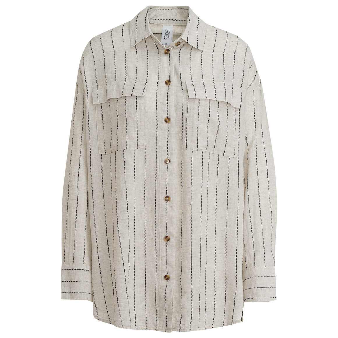 Damen Leinen-Bluse mit Streifen von Gina