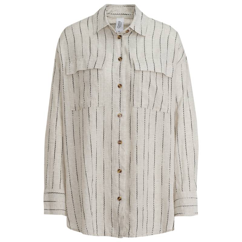 Damen Leinen-Bluse mit Streifen von Gina