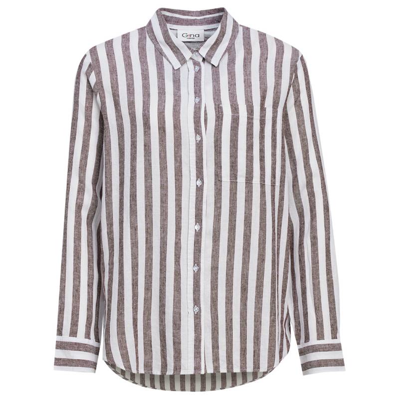 Damen Leinen-Bluse mit Streifen von Gina
