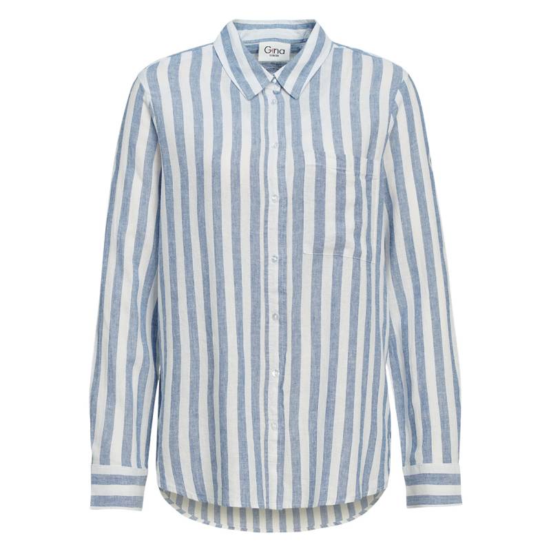 Damen Leinen-Bluse mit Streifen von Gina