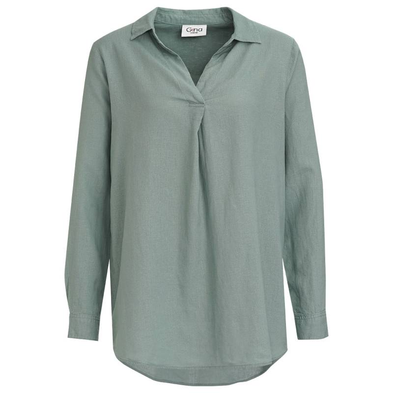 Damen Leinen-Bluse mit V-Ausschnitt von Gina