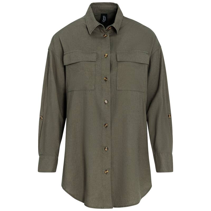 Damen Leinen-Bluse unifarben von Gina