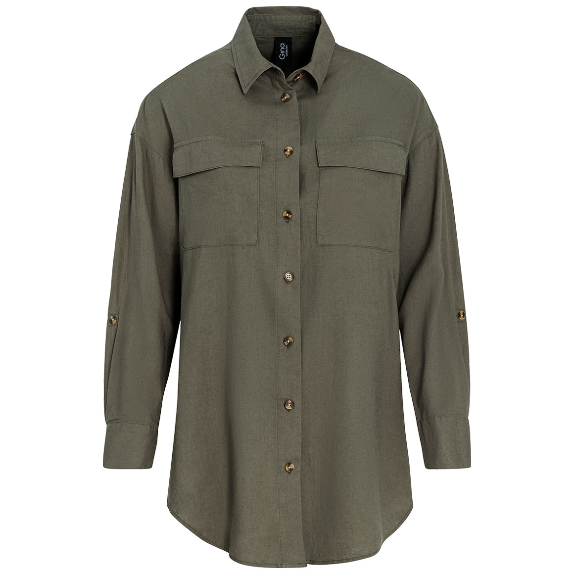 Damen Leinen-Bluse unifarben von Gina