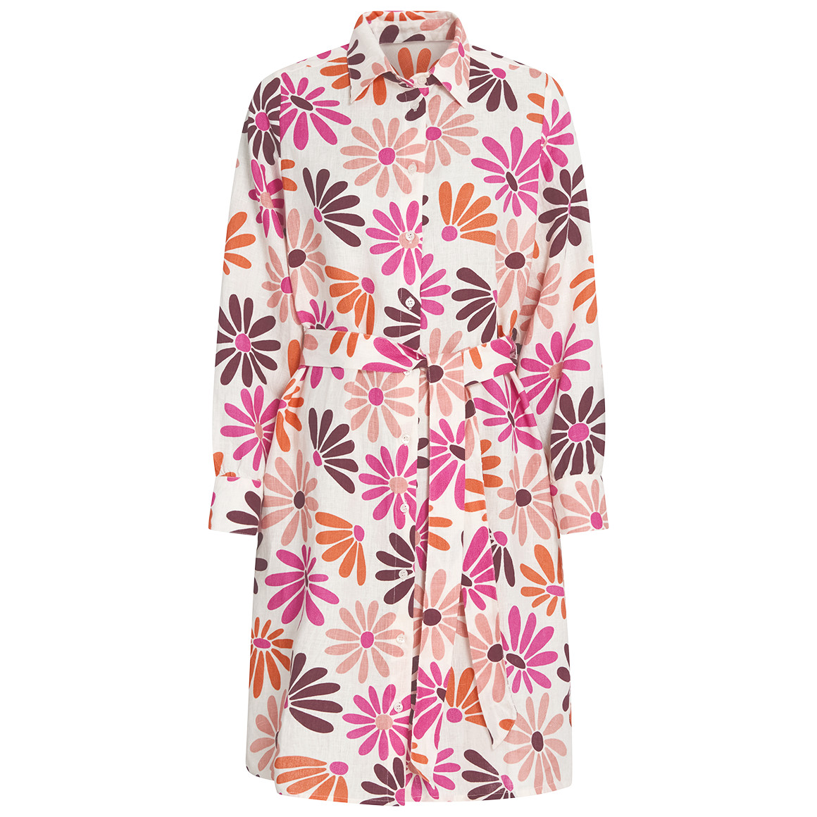 Damen Leinen-Hemdkleid mit Bindeband Damen Leinen-Hemdkleid mit Bindeband von Gina